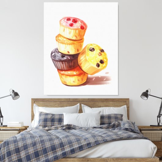 Herfst van de Muffin Tower Canvas Afdruk (Insitu (Slaapkamer))