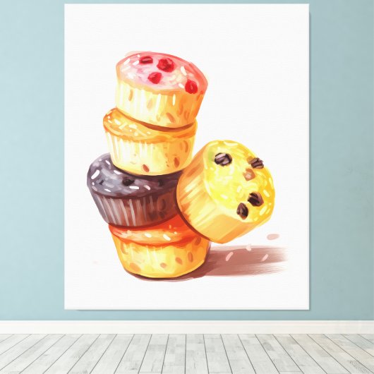 Herfst van de Muffin Tower Canvas Afdruk (Insitu (Houten vloer))
