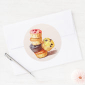 Herfst van de Muffin Tower Ronde Sticker (Envelop)