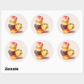Herfst van de Muffin Tower Ronde Sticker (Vel)