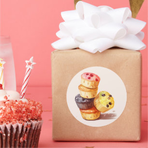 Herfst van de Muffin Tower Ronde Sticker