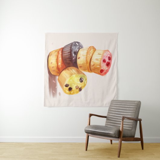 Herfst van de Muffin Tower Wandkleed (In Situ (horizontaal))