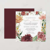 Herfst van de paar Floral Burgundy Blush Rozen Kaart (Voorkant / Achterkant)