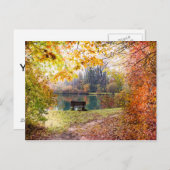 Herfst van de Park Pond - Fall Leaves Briefkaart (Voorkant / Achterkant)