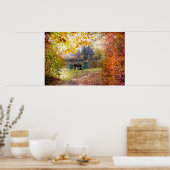 Herfst van de Park Pond - Fall Leaves Poster (Keuken)
