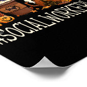 Herfst van de sociale werker Horror Coffee Hallowe Poster (Hoek)