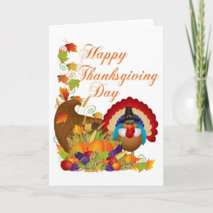 Herfst van de Thanksgiving Harvest Cornucopia en T Feestdagen Kaart