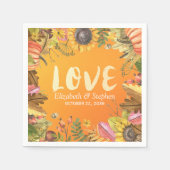 Herfst van de weduwenkast Maple Leaves Pumpkin Sun Servet (Voorkant)