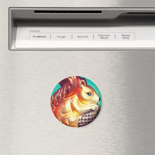  herfst van eekhoorn en pinecon magneet (Insitu (Vaatwasser))