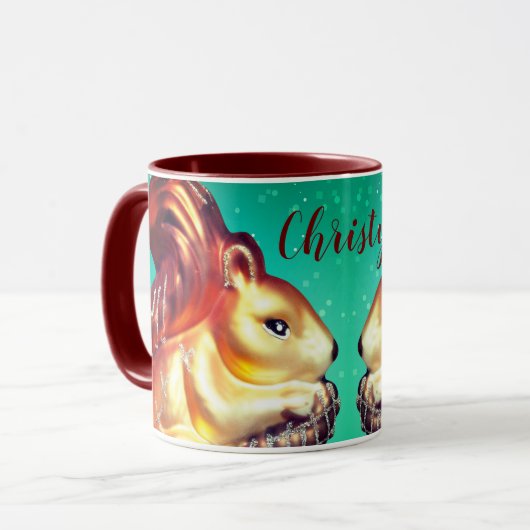  herfst van eekhoorn en pinecon mok (Voorkant links)