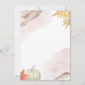 Herfst van een pompoenmeisje voor de douche kaart (Achterkant)