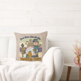 herfst van een schattige pompoenpleister kussen