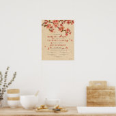 herfst van Floral Wedding Certificate "Heilige Mat Poster (Keuken)