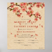 herfst van Floral Wedding Certificate "Heilige Mat Poster (Voorkant)