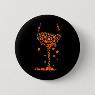 Herfst van glas van wijngaarden in de herfst van d ronde button 5,7 cm