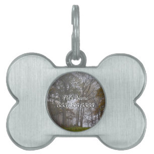 Herfst van het land Foggy Morning Pet Name Tag Huisdieren Naamplaatje