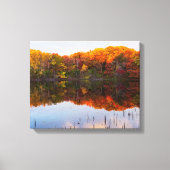 herfst van het marthalerpark en reflecties in vijv canvas afdruk (Voorkant)