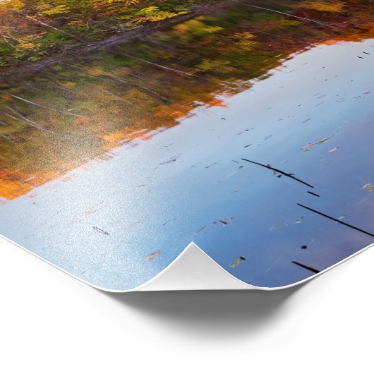 herfst van het marthalerpark en reflecties in vijv foto afdruk (Hoek)