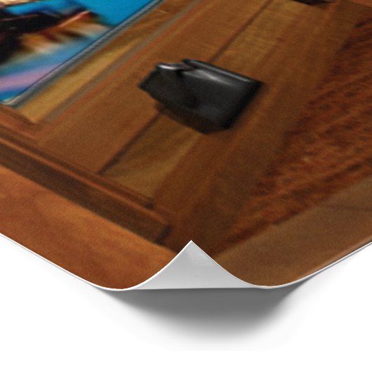 Herfst van het venster van hout - Verlichting Poster (Hoek)