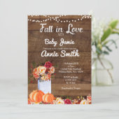 Herfst van houtpompoen, verliefd op Bridal Shower  Kaart (Staand voorkant)