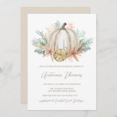 Herfst van kustwateren, pompoen en zeeschelpen, Vr Kaart (Voorkant / Achterkant)