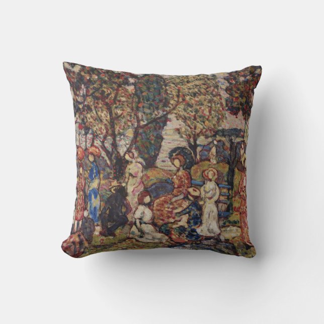 Herfst van Maurice Prendergast, Vintage Fine Art Kussen (Voorkant)
