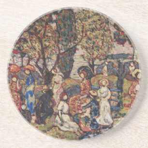 Herfst van Maurice Prendergast, Vintage Fine Art Zandsteen Onderzetter
