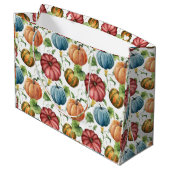 herfst van Oranje en blauwe pompoenen Groot Cadeauzakje (Achterkant Gekanteld)
