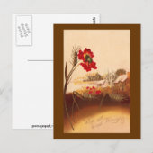 herfst van papaverzaad en tarwe briefkaart (Voorkant / Achterkant)