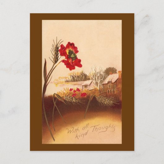 herfst van papaverzaad en tarwe briefkaart (Voorkant)
