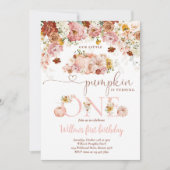 Herfst van wilde bloemen Floral Rustic Pumpkin 1st Kaart (Voorkant)