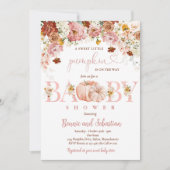 Herfst van wilde bloemen Floral Rustic Pumpkin Bab Kaart (Voorkant)