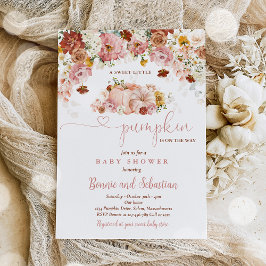 Herfst van wilde bloemen Floral Rustic Pumpkin Bab Kaart