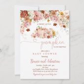 Herfst van wilde bloemen Floral Rustic Pumpkin Bab Kaart (Voorkant)