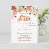 Herfst van wilde bloemen Floral Rustic Pumpkin Bab Kaart (Staand voorkant)