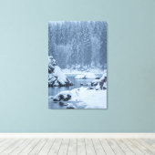 Herfst van zware sneeuw Fusine, Italië Canvas Afdruk (Insitu (Houten vloer))