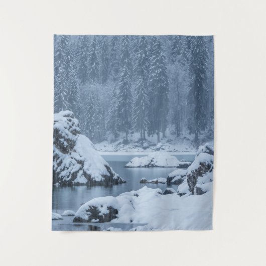 Herfst van zware sneeuw Fusine, Italië Wandkleed (Voorkant)