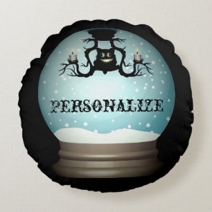 Herfst van zwarte katten, kroonkandelaar, herfstsn rond kussen