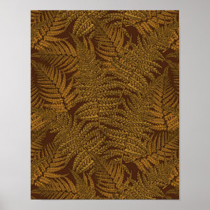 Herfst varen op bruin poster