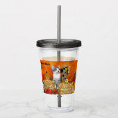 Herfst varkensvlees - Acrylknolpaal met kat Acryl Drinkbeker (Voorkant)