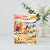 Herfst velden herfst waterverf landschap goede wen briefkaart (Staand voorkant)