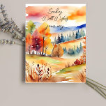 Herfst velden herfst waterverf landschap goede wen briefkaart<br><div class="desc">Herfst velden herfst waterverf landschap wenst goed denken aan u briefkaart. Waterverf herfst landschap geel gebladerte bladeren pad bos heuvels</div>
