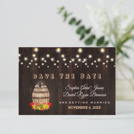 Herfst Ventilatie Wijnloop Wijnland Vineyard Save The Date (Staand voorkant)