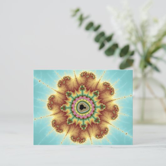 Herfst ventilator - fractale kunst briefkaart (Staand voorkant)