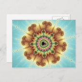 Herfst ventilator - fractale kunst briefkaart (Voorkant / Achterkant)