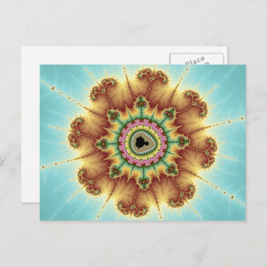 Herfst ventilator - fractale kunst briefkaart (Voorkant / Achterkant)