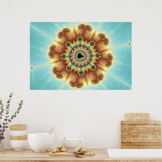 Herfst ventilator - fractale kunst poster (Keuken)