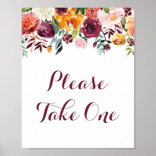 Herfst ventilator Neem één Poster, Oranje Poster (Voorkant)