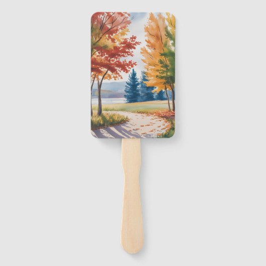 Herfst veranderen van de bladeren bruiloft handwaaier (Achterkant)