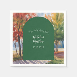 Herfst veranderen van de bladeren bruiloft servet